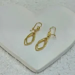 گوشواره طلا اویزی لوزی زرد