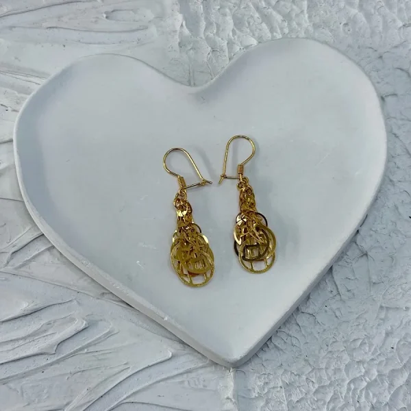 گوشواره طلا پولکی لیزرکات