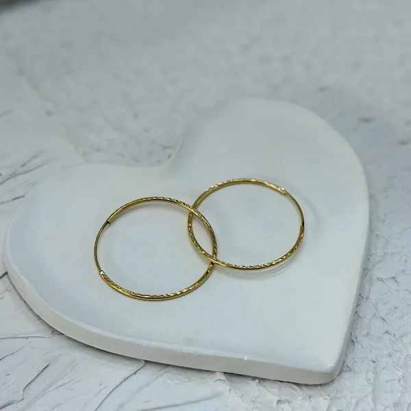 گوشواره حلقه ای سایز بزرگ تراش دار