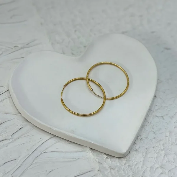 گوشواره حلقه ای 3|5 سانت شیاردار